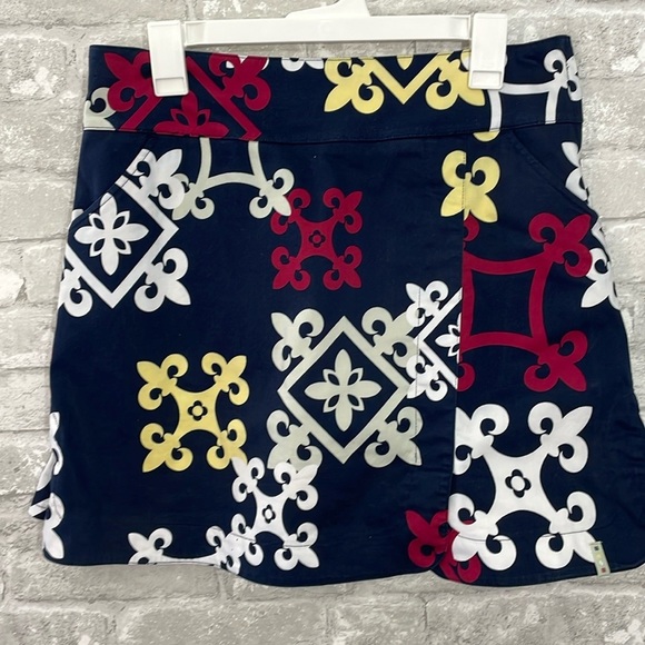 Lija Navy Print Golf Skort - Picture 1 of 8
